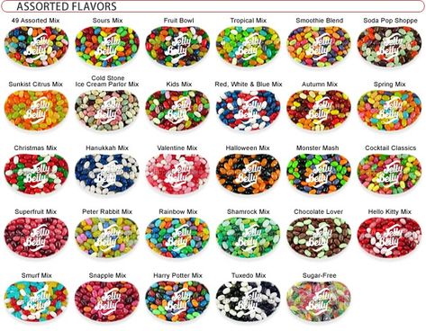 Jelly Belly Flavor Bags Jelly Belly Logo, Jelly Belly Recipes, Jelly Bean Flavor Combinations, Jar Of Jelly Beans, Silky Gem Candy, Bean Boozled, Jelly Belly Flavors, Jelly Bean Flavors, Jelly Belly Beans