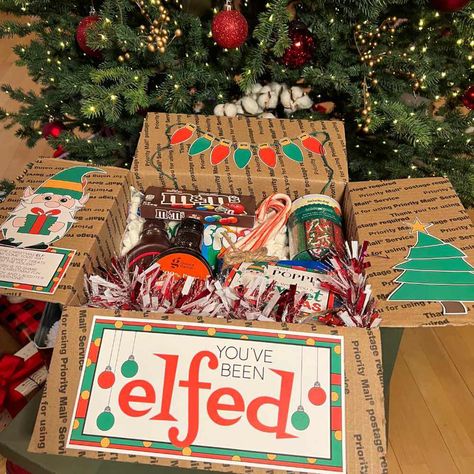 Looking for a festive and fun idea to gift the person you won't see, in person, this year? The You've Been Elfed Care Package Idea is the gift that will make ELF Movie fans bust out in laughter! You've Been Elfed Care Package Printables (PDF) The You've Been Elfed Care Package Printables PDF is here to help you decorate your You've Been Elfed Care Package Box! The You've Been Elfed Printable Set Includes: Two Sizes Of Box Flap Decor For Both Priority Mail Regional Rate Boxes A1 & B1 (fits 3-1/2"