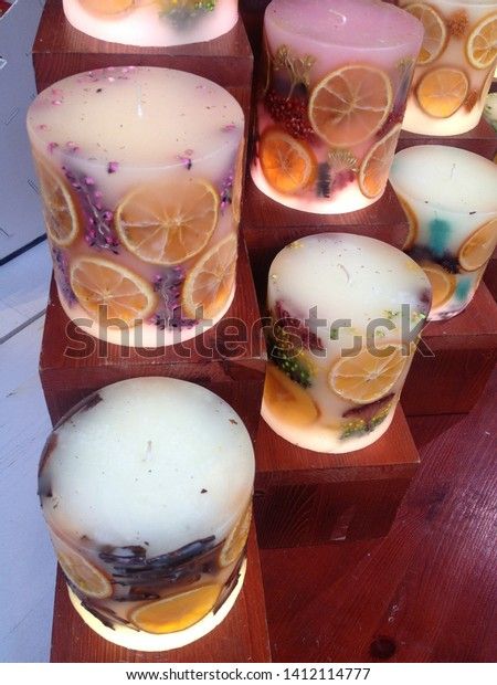 Handmade Aroma Candles Dried Fruit Sale Stock Photo 1412114777 | Shutterstock Aroma Candles, Aroma Candle, Homemade Candles, Candle Centerpieces, Dried Fruit, Photo Image, Royalty Free Stock Photos, Stock Photos, Candles