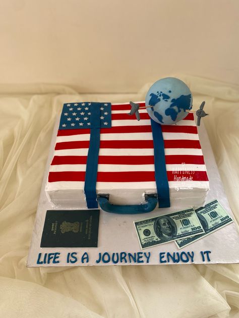 Have A Safe Journey Cake, Happy Journey Cake, Journey Cake, Have A Safe Journey, Cute Soccer Couples, Usa Cake, Canada Birthday, America Cake, Soccer Couples