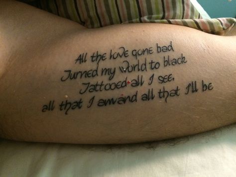 Black Pearl Jam Tattoo, Pearl Jam Lyrics Tattoo, Pearl Jam Tattoo Ideas, Tattoo Pearl, Pearl Jam Tattoo, Jam Tattoo, Pearl Jam Black, Pearl Jam Lyrics, Black Lyrics