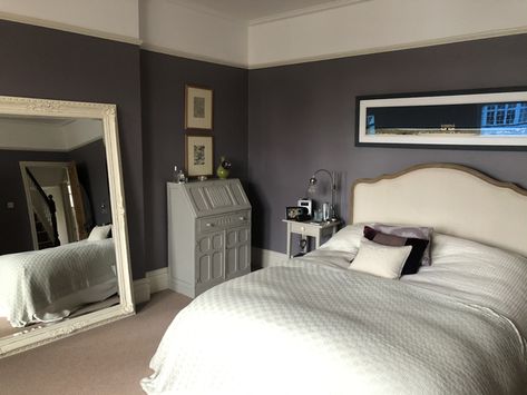 Farrow and Ball Brassica in bedroom | Mumsnet Brassica Farrow And Ball, Farrow And Ball Bedroom, Sprouting Broccoli, Cold Feeling, Purple Paint Colors, Elephants Breath, Warm Purple, Skimming Stone, Wooden Window Frames