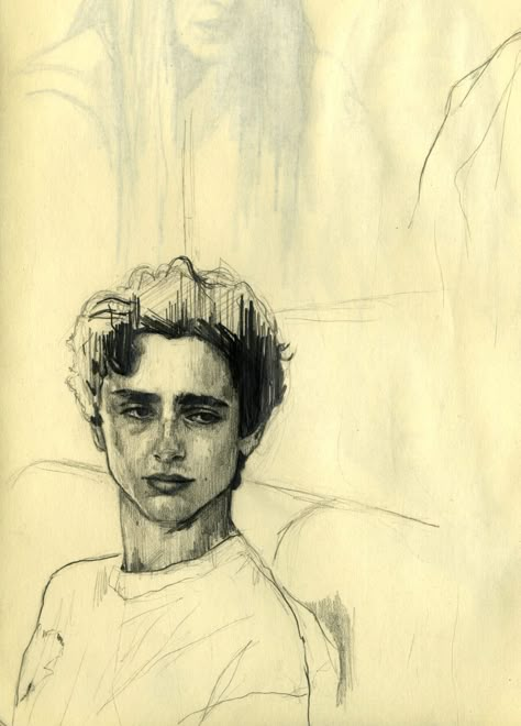 Timothee Drawing, Call Me By Your Name Art, Call Me By Your Name Drawing, Timothee Chalamet Drawing, Girl Illustration Art, Luca Guadagnino, Call Me By Your Name, Makeup Eyes, Arte Inspo