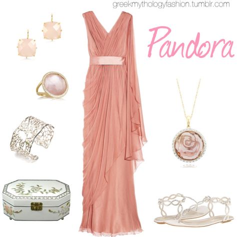 "Pandora" by little-miss-blue on Polyvore...So Whimsical & Romantic! Greek Mythology Fashion, Mediterranean Birthday, Pandora Greek, Mythology Fashion, Greek Style Dress, Disney Princess Inspired Outfits, Percy Jackson Outfits, Princess Inspired Outfits, Gowns Aesthetic