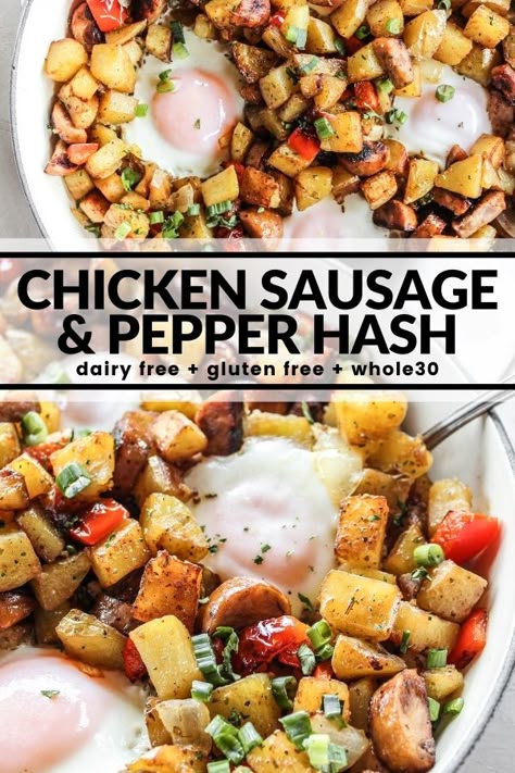 Chicken Sausage Recipes Healthy Clean Eating, Chicken Apple Sausage And Potatoes, Chicken Sausage And Eggs, Breakfast With Chicken Ideas, Chicken Apple Sausage Recipes Breakfast, Chicken Sausage Meal Ideas, Chicken For Breakfast Ideas, Chicken Sausage Breakfast Recipes, Dinner Recipes With Peppers