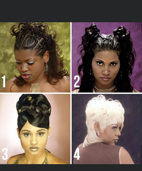 Vintage Black Hair, Old School Hairstyles, 90's Hairstyles, 90s Photoshoot, Cut Hair Styles, Black Hair 90s, Black 90s Fashion, 2000s Hairstyles, Black Hair Updo