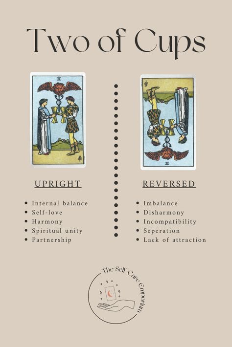 Two of Cups Tarot Meaning & Guidance — | The Self-Care Emporium Two Of Cups Tarot Meaning, Cups Tarot Cards, Two Of Cups Tarot Card, Two Of Cups Tarot, Cups Tarot Meaning, Two Of Cups, Hanged Man Tarot, Cups Tarot, Tarot Cards For Beginners