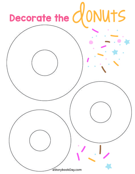 Free Printable Donut Activity Sheets for Kids Donut Template Free Printable, Preschool Donut Activities, Donut Day Activities, Donut Craft Preschool, Donuts Printable, Book Themed Crafts, Donut Craft, Donut Sprinkle, Fun Printables For Kids