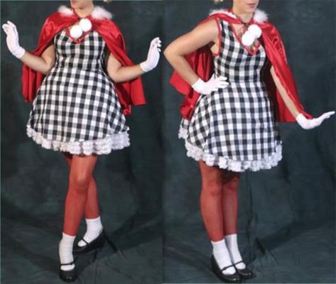 Cindy Lou Who Costume, Cindy Lou Who Red Outfit, Cindy Lou Who Adult Kid Costume Cindy Lou Costume, Whoville Costumes, Cindy Lou Who Hair, Disney Eye, Christmas Costumes Diy, Cindy Lou Who Costume, Who Costume, O Grinch, Grinch Ideas