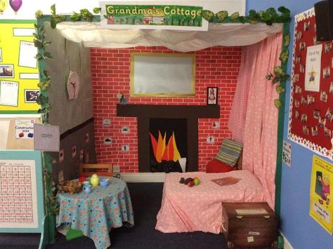 Traditional Tales Role Play, Home Role Play Area Eyfs, Red Riding Hood Eyfs, Home Corner Ideas Early Years Role Play, Little Red Riding Hood Eyfs, Role Play Areas Eyfs, Home Corner Ideas Early Years, Open House Ideas, Role Play Areas