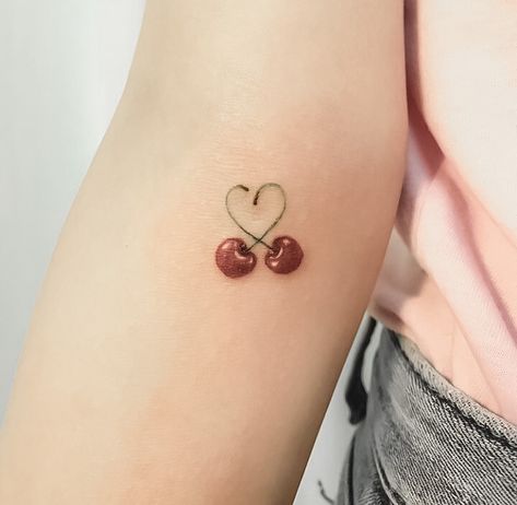 Cherry Matching Tattoo, Eight Ball Cherry Tattoo, Three Cherry Tattoo, Cherry Ribbon Tattoo, Cherry Tattoo Vintage, Heart Shaped Cherry Tattoo, 8 Ball Cherry Tattoo, Cherry Bow Tattoo, Heart Cherry Tattoo