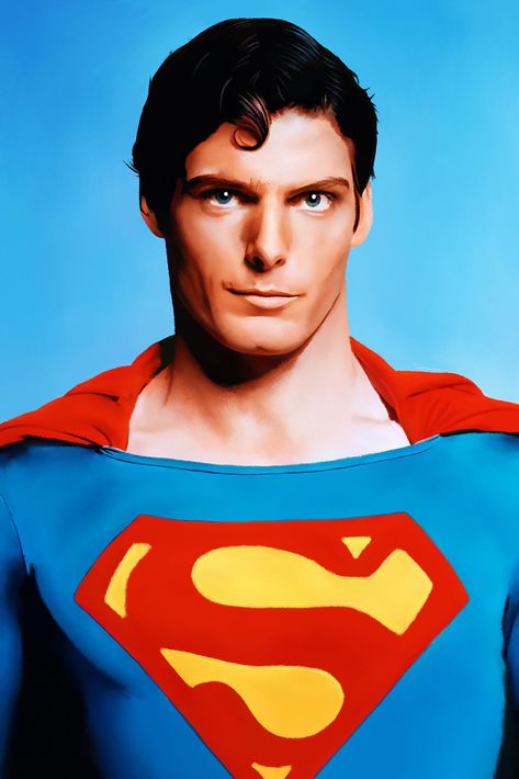 Superman Christopher Reeve, Superman 1978, Original Superman, Superman Poster, Superhero Background, Christopher Reeve Superman, Superman Pictures, Superman Wallpaper, Superman Movies