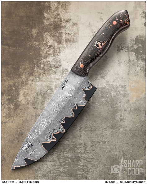 Copper Damascus, Custom Kitchen Knives, Beautiful Knives, Knife Photography, Forging Knives, Black Smithing, Knives Kitchen, Types Of Knives, Chef Knives