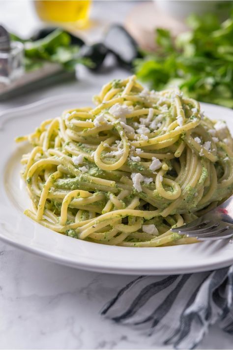 Mexican Green Spaghetti Recipe, Green Spaghetti Recipe, Spaghetti Verde, Creamy Jalapeno Sauce, Poblano Sauce, Roasted Poblano Peppers, Creamy Jalapeno, Jalapeno Sauce, Roasted Jalapeno