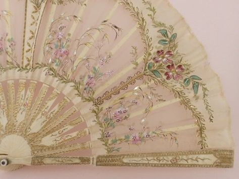 Pink Fan, Folding Fan, Regency Fan, Rococo Fan, Fabric Hand Fan, Vintage Fans Hand, Chinese Hand Fan, Weaponized Hand Fan, Antique Fans