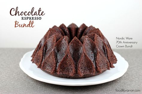 Nordic Ware Bundt Pan Recipes, Espresso Bundt Cake, Bundt Cake Chocolate, Bundy Cake, Nordic Ware Bundt Pan, Bundt Pan Recipes, Loaf Cakes, Chocolate Espresso, Bundt Cakes Recipes