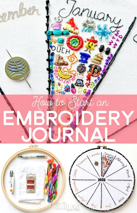 2023 Cross Stitch, Stitching Journal Ideas, Year Of Stitches Embroidery, Year In Review Embroidery, Create Embroidery Pattern, Hand Embroidery Journal, Yearly Embroidery Journal, Best Embroidery Fabric, Thread Journal Embroidery