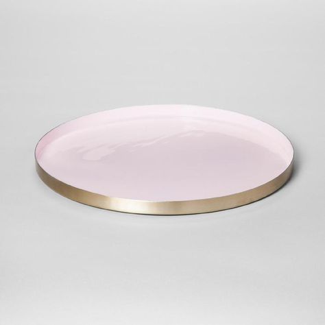 Project 62 Extra Large Pink Gold Enamel Tray Round Decorative Tray, Pink Tray, Gold Tray, Target Home Decor, Project 62, Ceramic Tray, Modernist Design, Shabby Chic Diy, College Apartment