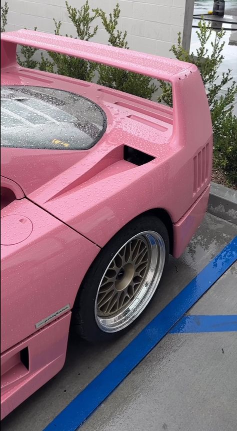 Pink Ferrari, Ferrari F40, Classy Cars, Pink Car, Car Personalization, Ferrari 458, Pretty Cars, Tuner Cars