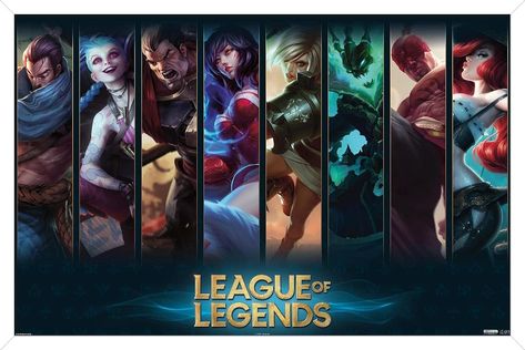 Amazon.com: Trends International League of Legends - Champions Wall Poster, 22.37" x 34.00", White Framed Version : Everything Else League Of Legends Champions, League Of Legends Poster, Champions League Of Legends, League Of Legends Game, Gaming Posters, Games Party, League Of Legends Characters, Lol League Of Legends, The League