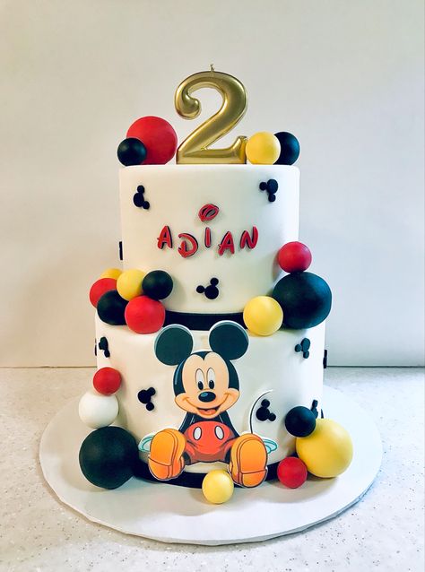 Mickey Mouse Birthday Cake Ideas, Tort Mickey Mouse, Oh Twodles Birthday Boy Cake, Mickey Mouse 2nd Birthday Cake, Mickey Mouse Birthday Cake 2nd, Mickey Mouse Cake 1st Birthday, Mickey Mouse Cake Design, Mickey Mouse Cake Ideas, Pastel Mickey Mouse