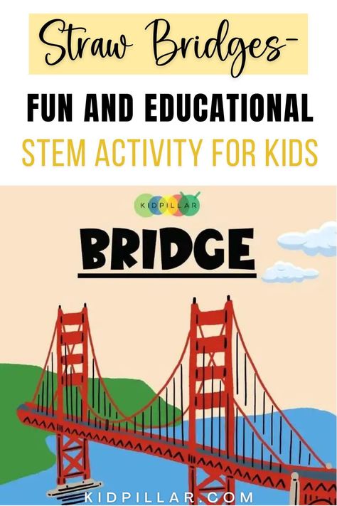 Children love building and construction activities. Take this love for construction and turn it into a fun STEM activity by building bridges with straws.  Building Straw bridge is an educational activity for kids that naturally engages your kids to learn, understand, and enjoy science, engineering, technology, and mathematics. Stem Bridge Challenge, Building Bridges Stem For Kids, Engineering Stem Activities For Kids, Bridge Building Stem Activities, Building And Construction Activities, Straw Bridge, Stem Bridges, Types Of Bridges, Stem Activity For Kids