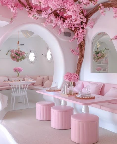 Cursed Cakes, Pink Cafe, Bakery Interior, Bakery Design Interior, Cafe Shop Design, Coffee Shops Interior, Bakery Design, Salon Interior Design, Model Home