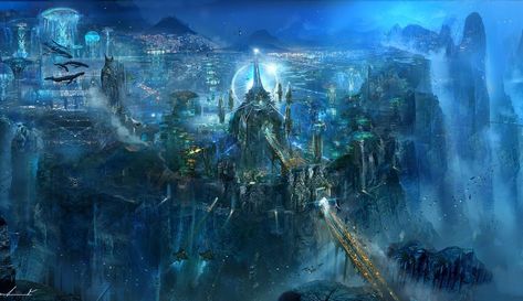 Lost City Of Atlantis, Fantasy Architecture, Atlantis The Lost Empire, Fantasy Mermaids, Underwater City, Mermaid Painting, Pokemon Cosplay, Vintage Mermaid, Fantasy City