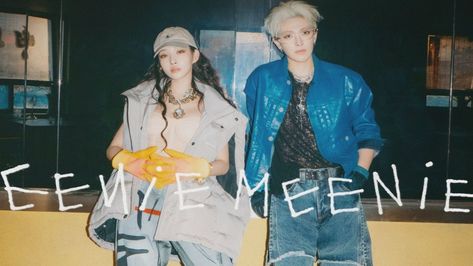 <p>CHUNG HA & Hongjoong of ATEEZ collab for “EENIE MEENIE.”</p> Eenie Meenie, No One Likes Me, Chung Ha, Bright Outfits, J Pop, Kim Hongjoong, Sleeveless Jacket, Pop Artist, Kpop Boy