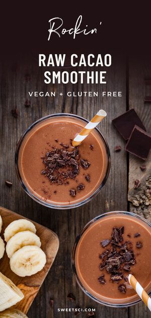 Smoothie With Cacao Powder, Cacao Smoothie Recipes, Cacao Nibs Smoothie, Copycat Drinks, Cacao Powder Recipe, Healthy Sugar Alternatives, Sugar Cleanse, Plant Based Smoothies, Cacao Smoothie