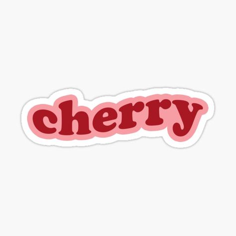 Cherry Sticker Aesthetic, Cherry Sticker, Aesthetic Stickers For Journal, Red Stickers, Futurisme Retro, Sticker Design Inspiration, Vinyl Stickers Laptop, Iphone Case Stickers, Instagram Frame Template