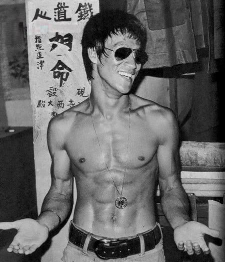 Bruce lee, get your Aviators at http://www.sunglassesuk.com/rayban-rb-3025-sunglasses.html from £75.00 Bruce Lee Photos, Jeet Kune Do, Brandon Lee, Ju Jitsu, Martial Artist, Wing Chun, Red Bubble, Terminator, Bruce Lee