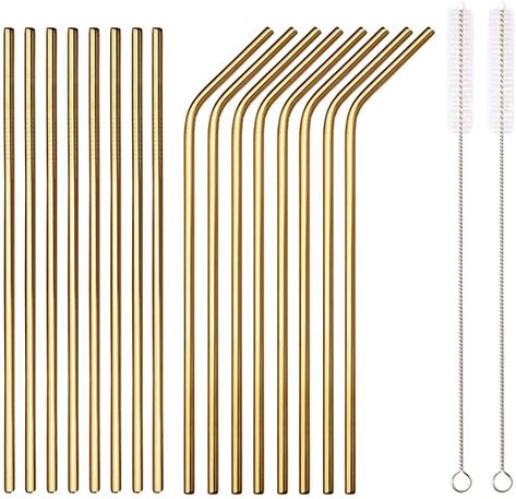 Gold Straws, Reusable Drinking Straw, Milk Shakes, Drink Straw, Pure Water, Stainless Steel Straws, Metal Straws, Reusable Straw, Utensil Set