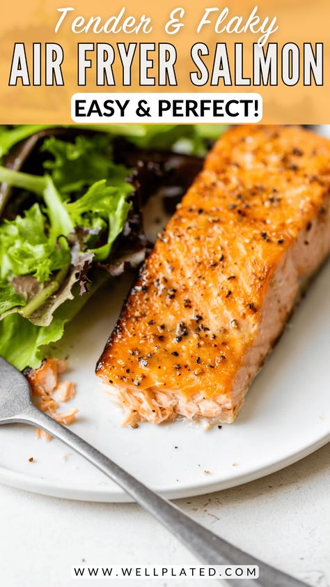 Salmon In Air Fryer, Air Fryer Recipes Salmon, Salmon Fillet Recipes, Gluten Free Salmon, Best Salmon Recipe, Easy Healthy Meal, Air Fryer Salmon, Air Fried Food, Healthy Salmon Recipes