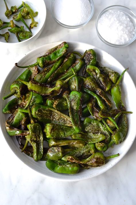 Padron Peppers Padron Peppers Recipe, Dinner Party Recipes Elegant, Padron Peppers, Produce Recipes, Specific Carbohydrate Diet, Tapas Dishes, Tapas Restaurant, Tapas Recipes, Dinner Party Recipes