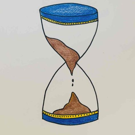 Hour Glass Painting Easy, Hourglass Simple Drawing, Person In Hourglass Drawing, Hourglass Art Design, Hourglass Timer Art, Doodles Simple, Clock Drawing, Clock Drawings, Graphic Design Cv