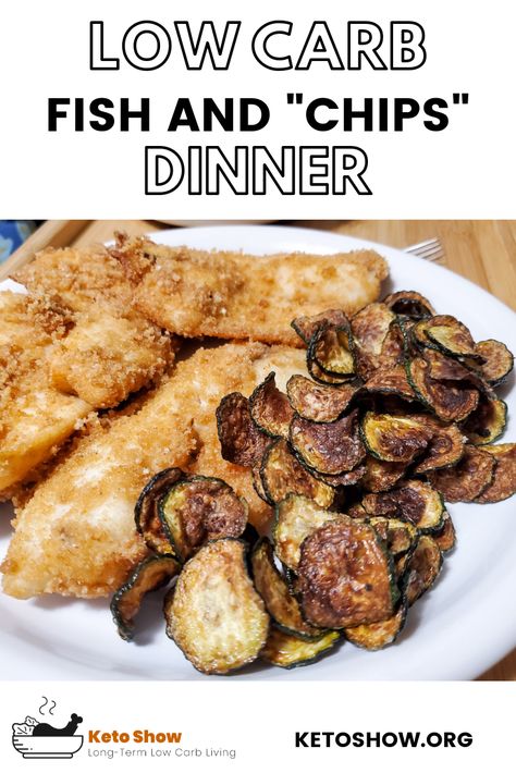 Less than 10 carbs per serving this keto friendly and low carb fish and chips recipe is easy to make. All you need is fish fillets, zucchini, eggs, pork rinds, and oil for frying. Baked Swai, Fish And Chips Recipe, Breaded Cod, Frozen Tilapia, Fish N Chips Recipe, Swai Fish, Pork Rind, Fish Fillets, Zucchini Chips