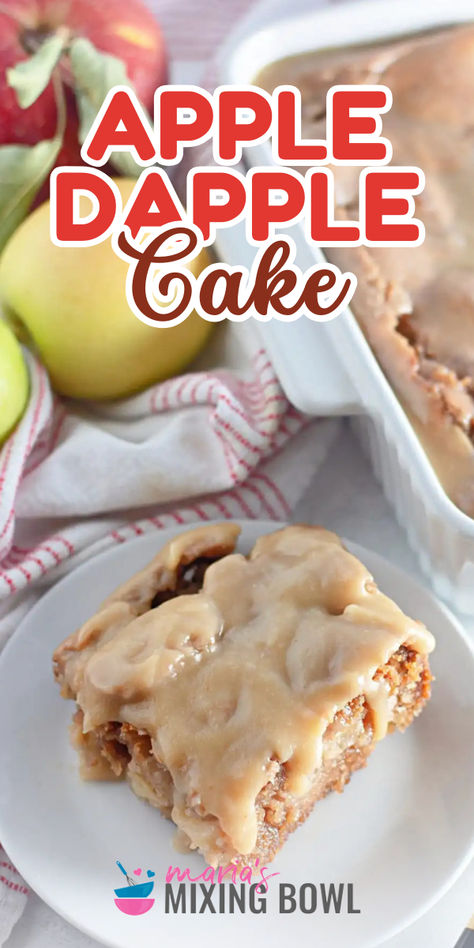 Here’s the perfect Christmas dessert to impress! This Apple Dapple Cake, made with fresh apples, cinnamon sugar, and a crumb topping, is a quick and easy to make cake idea. Serve with vanilla ice cream or whipped cream for a perfect treat. Try it today! Apple Dapple Cake Recipes, Apple Dapple Cake, Different Cake Flavors, Easy To Make Cake, Apple Dapple, Perfect Christmas Dessert, Apple Cinnamon Cake, Apple Cakes, Apple Cake Recipe