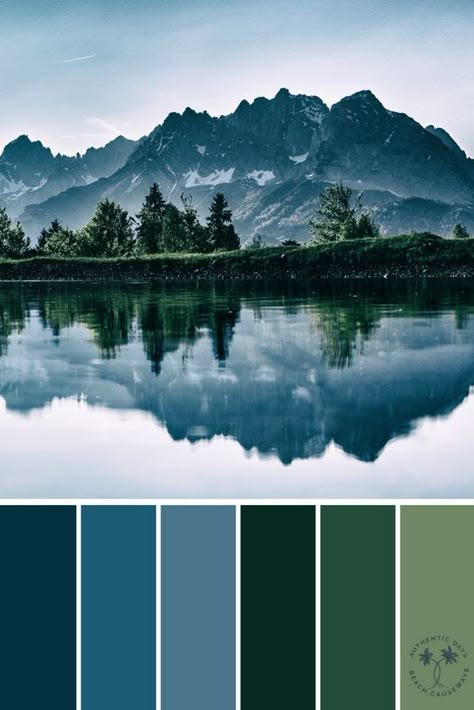 Mountain Color Palette, Blue Color Palettes, Palettes Color, Home Paint Color, Minimalist Dekor, Color Palette Inspiration, Paint Color Ideas, Home Paint, Desain Editorial