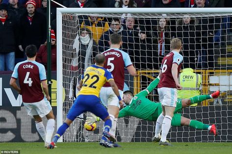 Redmond fires beyond Burnley keeper Tom Heaton in the relegation battle at Turf Moor on Saturday afternoon Tom Heaton, Ashley Barnes, Claudio Bravo, Sparta Rotterdam, Sergio Aguero, Tom Bradley International Terminal, Soccer League, Saturday Afternoon, Leeds United