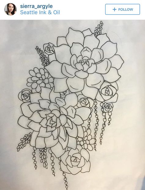 Succulent                                                                                                                                                      More Tattoo Succulent, Plants Tattoo, Succulent Tattoo, Succulents Drawing, Backpiece Tattoo, Succulent Art, Plant Tattoo, Disney Tattoo, 1 Tattoo