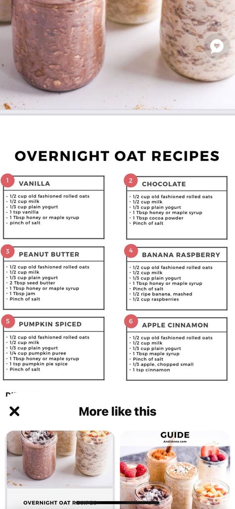 Plain Instant Oatmeal Recipes, How To Overnight Oats, Vanilla Overnight Oats Recipe, Overnight Oats Ratio, How To Make Overnight Oats, Overnight Oats Vanilla, Instant Oatmeal Recipes, Oatmeal Overnight, Vanilla Overnight Oats