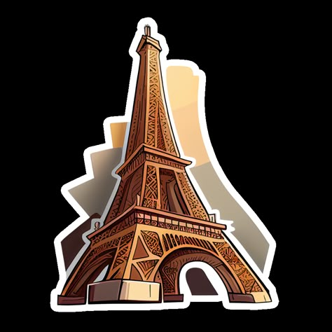 Cartoon sticker of The Eiffel Tower in Paris, France Cartoon Eiffel Tower, Eiffel Tower Cartoon, Paris Cartoon, Eiffel Tower Sticker, Paris Wallpaper Iphone, Evil Tower, Paris Png, Paris Stickers, Eiffel Tower Illustration