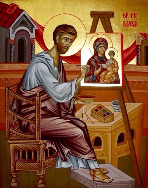 St Luke painting an Icon of the Mother of God Google Icon, Luke The Evangelist, St Luke, Roman Church, Greek Icons, Eastern Orthodox Church, Saint Luke, Orthodox Christian Icons, Eastern Orthodox