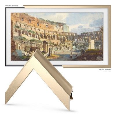 Deco Tv Frames 55" Customizable Alloy Scoop Frame For Samsung The Frame Tv (fits 2021-2022 Models) (pale Gold) : Target Gold Frame Tv, Deco Tv, Tv Frames, Samsung The Frame Tv, Build A Frame, Samsung The Frame, The Frame Tv, Tv Size, Samsung Tvs