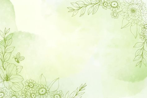 Slideshow Background Aesthetic Green, Green Slideshow Background, Buddha Background, Floral Watercolor Background, Wallpaper Powerpoint, Nature Elements, Slide Background, Presentation Backgrounds, Drawn Flowers