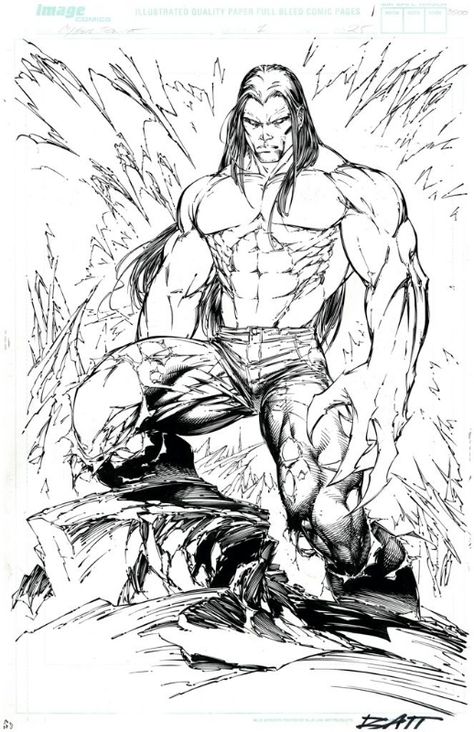 Marc Silvestri / Cyberforce Image Anniversary Ripclaw Splash Comic Art Marc Silvestri Art, Silvestri Art, Marc Silvestri, Kraven The Hunter, Dynamic Pose, Steve Ditko, Comic Book Pages, Nerdy Things, Art Gallery Room