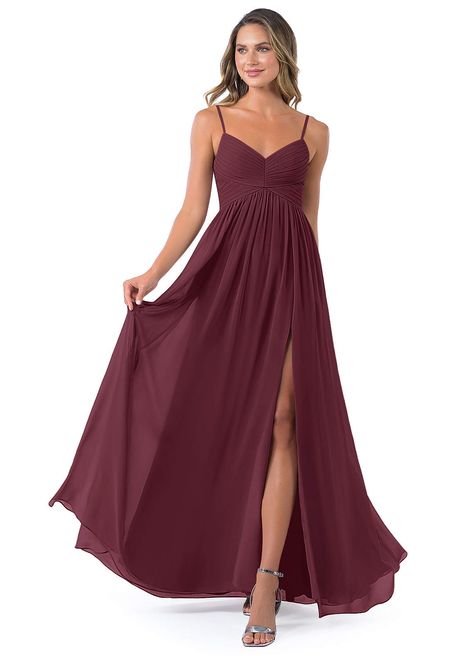 Cabernet Azazie Alia Bridesmaid Dresses | Azazie Azazie Bridesmaid Dresses, Long Bridesmaid Dress, Marry Me, Bridal Party, Favorite Color, Chiffon, Bridesmaid Dresses, Dresses, Color