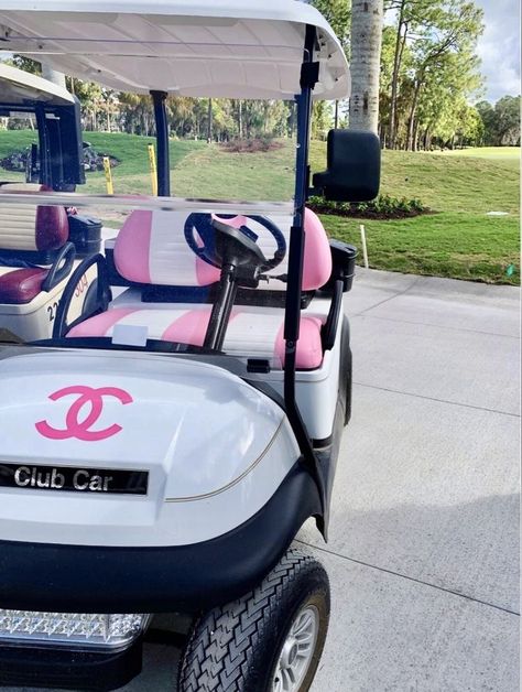 Pink Golf Cart, 2024 Manifestations, Hot Accessories, Dream House Aesthetic, Golf Girl, Custom Golf Carts, Golf Inspiration, Bahama Mama, Luxury Magazine