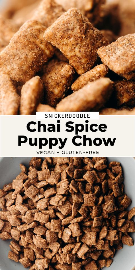 Gluten Free Puppy Chow, Chocolate Sunbutter, Puppy Chow Ingredients, Puppy Chow Chex Mix Recipe, Chex Mix Puppy Chow, Feasting On Fruit, Puppy Chow Recipes, Vegan Snack Recipes, Easy Vegan Dessert